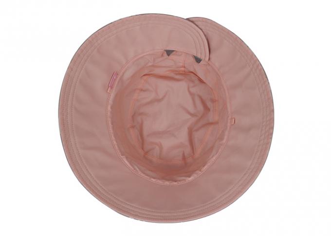 Adapté aux besoins du client imprimant le chapeau rose de seau de femelle adulte de parasol de bloc du soleil
