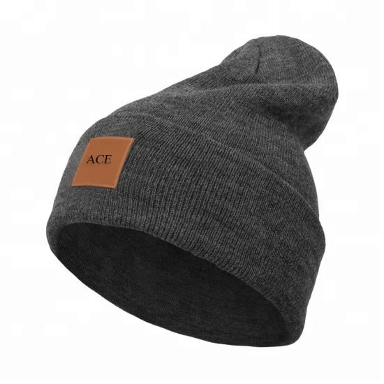 La calotte acrylique de pêcheur de chapeaux d'hiver de mode de 100% a tricoté des chapeaux de calotte pour les hommes