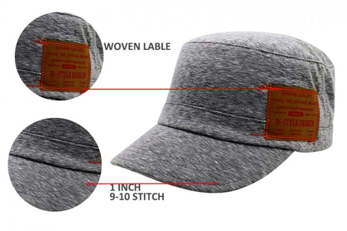 Chapeau militaire adapté aux besoins du client d'Amry de dirigeant de surface plane de chapeau de cadet de chapeaux de LOGO