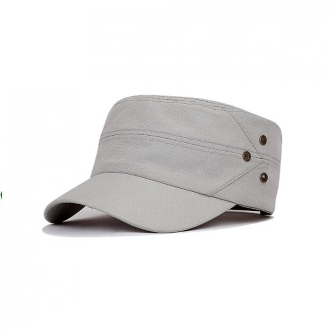 chapeau 100% militaire d'armée de chapeau de coton de surface plane de chapeau de blanc fait sur commande militaire de logo