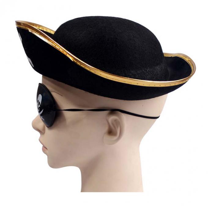 Modèle noir de chapeau de pirate de Halloween avec le crâne à vendre