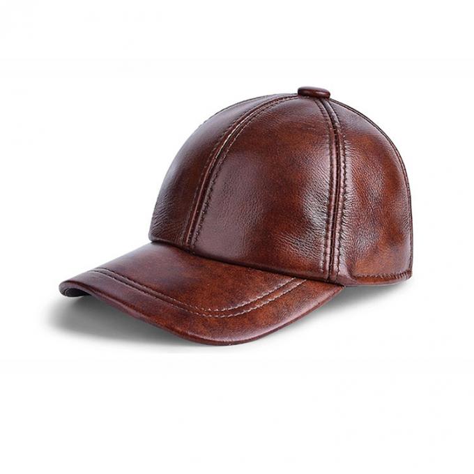 Le panneau de haute qualité fait sur commande de la courbe 6 de casquette de baseball en cuir a adapté le chapeau