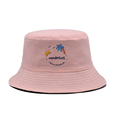 chapeau réversible Logo Embroidery Pink Color fait sur commande occasionnel de seau de 58cm