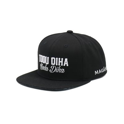 La broderie de haute qualité du noir Custom3D de blanc marque avec des lettres 6 le panneau Bill Snapback Hats Caps plat