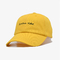 Tissu de coton jaune-clair de couleur de chapeaux de papa de sports en plein air de broderie pour unisexe