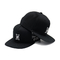 chapeau pur arrière de Snapback de coton de boucle réglable plate noire de chapeau de classique de 55cm