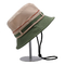 Corde réglable de mode pêchant le chapeau 100% de seau de polyester de coutume de chapeau de Sun