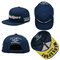 Logos adaptés aux besoins du client acrylique 3D de chapeau plat de panneau de bleu marine les six ont brodé le chapeau de Snapback