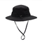 Coton unique de conception pêchant le chapeau à la mode imperméable noir de seau de ficelle de chapeau de seau de chapeau avec le cordon