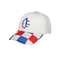 Le chapeau de base-ball blanc de sergé de coton de bord de la sublimation N de couleur a adapté la couleur/taille aux besoins du client