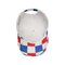 Le chapeau de base-ball blanc de sergé de coton de bord de la sublimation N de couleur a adapté la couleur/taille aux besoins du client