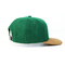 Casquettes de baseball de Snapback de coton de chapeau réglable pré imprimé de Snapback/couleur verte