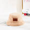 Dames velues chaudes de Bucket Hat For de pêcheur de peluche de couleur de plaine