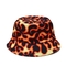 Chapeau velu de pêcheur de fourrure de Faux de léopard de vache de velours pelucheux de Bucket Hat Soft pour des femmes