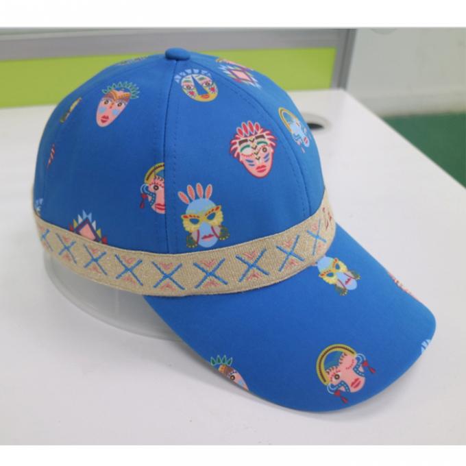 La fantaisie de style de la Thaïlande a imprimé le panneau des casquettes de baseball 6 fabriqué à la main avec la boucle en métal