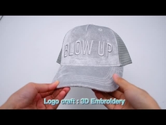5 chapeau de haute qualité de camionneur de suède de Mesh Trucker Caps Hats Custom de suède de broderie du panneau 3D