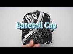 Chapeau 100% de base-ball fait sur commande d'impression de sublimation de casquette de baseball noire de polyester plein