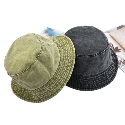 Pêche extérieure occasionnelle lavée de chapeau de seau de denim de toile de coton augmentant Safari Boonie Hat