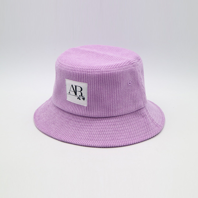 Le chapeau 100% de pêcheur de Bucket Hat Woven de correction des femmes pourpres de velours côtelé