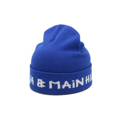 Gros de chapeaux de logo de broderie de calotte faite sur commande occasionnelle épais, doux et chaud bleu