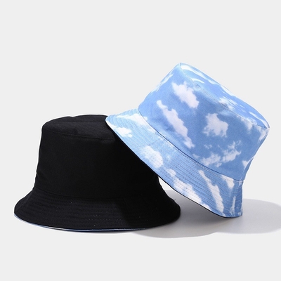 Oem 100% coton chapeau de plage à seau réversible chapeau à seau de haute qualité chapeau de pêcheur à double face sur mesure