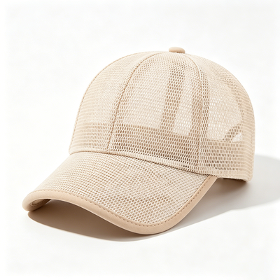 Cap en 6 panneaux de base-ball Beige Laver les mains Soins Tissu respirant Garde la tête fraîche pendant les activités physiques