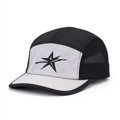 Quick Dry Durable 5 Panel Camper Hat with Woven Label Logo for Corporate Uniforms and Outdoor Activities