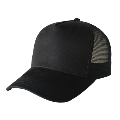 le chapeau de camionneur de polyester de taille de 58cm/tout le chapeau noir de camionneur a brodé le modèle
