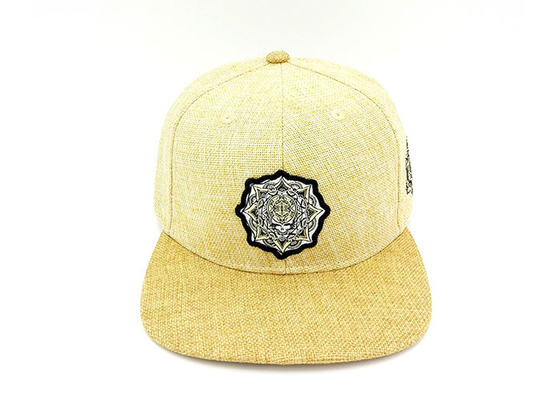 Approprié sec et respirable de bord de Snapback de chapeaux de fibre plate jaune d'usine à l'été