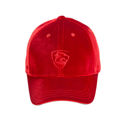Les femmes ont courbé le chapeau plat de Casquette de base-ball de logo de broderie d'hiver rouge de velours d'Eaves