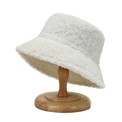 Pêcheur solide Hat Autumn Winter Lamb Wool de Harajuku de seau de graffiti unisexe de chapeau 60cm