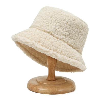 Pêcheur solide Hat Autumn Winter Lamb Wool de Harajuku de seau de graffiti unisexe de chapeau 60cm