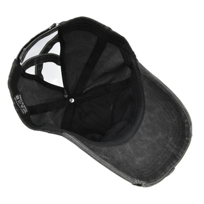 Casquette de baseball réglable affligée lavée de haut chapeau de queue de cheval de denim du coton des femmes