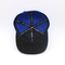 Couleur bleue de bord de Snapback de chapeaux de panneaux en plastique plats adultes de la fermeture 6