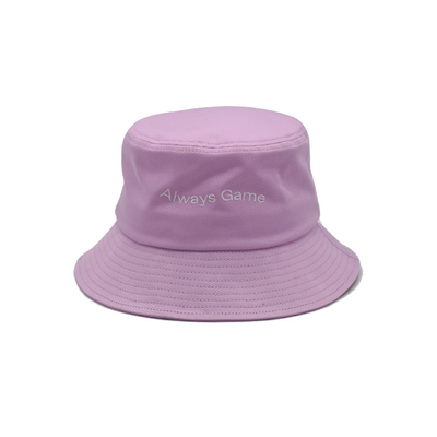 Pourpre 100% plat de sergé de coton de correction de Bucket Hat Woven de pêcheur de broderie de lettre