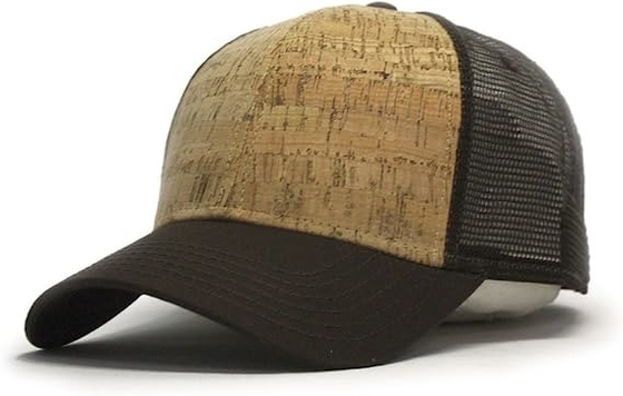 Sergé fait sur commande adulte Mesh Adjustable Truck Sport Cap de chapeau de camionneur de panneau de Logo Cork 5 58CM