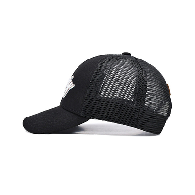 Casquette de camionneur adulte 58CM 6 panneaux logo personnalisé réglable en maille sergé de coton