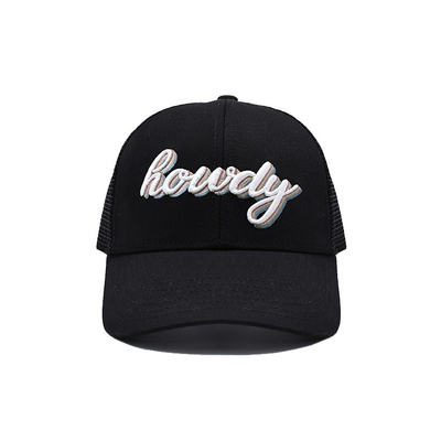 Casquette de camionneur adulte 58CM 6 panneaux logo personnalisé réglable en maille sergé de coton