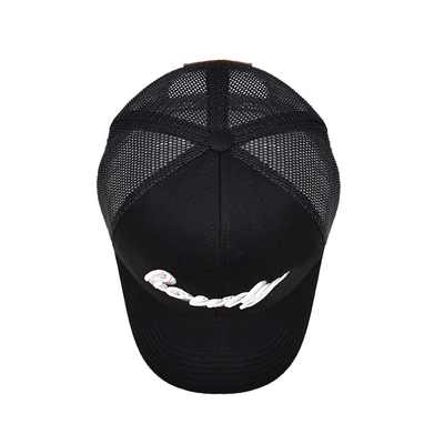Casquette de camionneur adulte 58CM 6 panneaux logo personnalisé réglable en maille sergé de coton