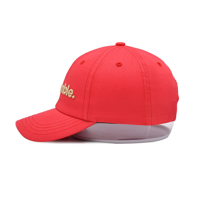 3D a brodé le chapeau de papa de bracelet en cuir de casquettes de baseball le rouge adulte qu'unisexe de taille adaptent le logo aux besoins du client