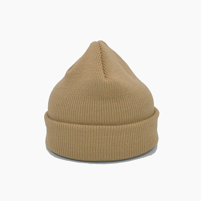 Chapeau d'hiver d'ISO9001 Brown Beanie Hats Embroidery Logo 58Cm pour l'adulte