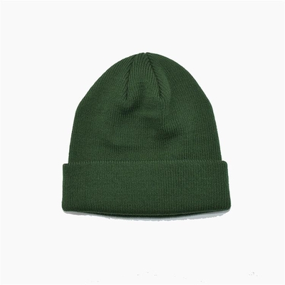 Le vert unique d'OEM tricotent Beanie Hats With Embroidery Pattern