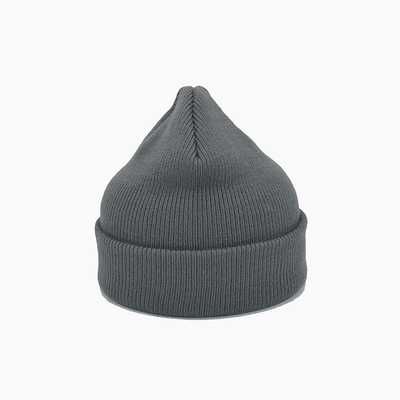 Couleur personnalisée par chapeaux unisexes de Gray Acrylic Polyester Knit Beanie