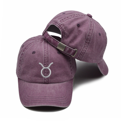 Cru Gorras de coton d'Untructured de boucle en métal de 6 de panneau de sports chapeaux de papa