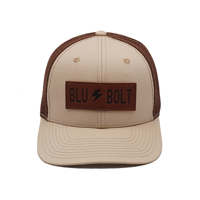 Casquette de baseball adaptée aux besoins du client de Mesh Trucker Cap Leather Patch de haute catégorie