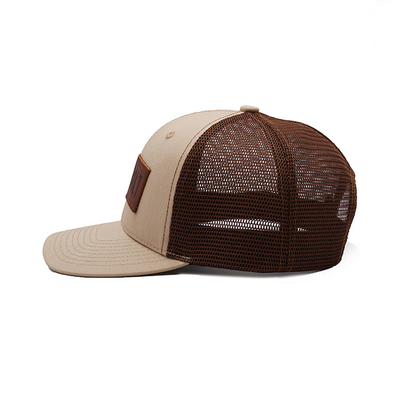 Casquette de baseball adaptée aux besoins du client de Mesh Trucker Cap Leather Patch de haute catégorie