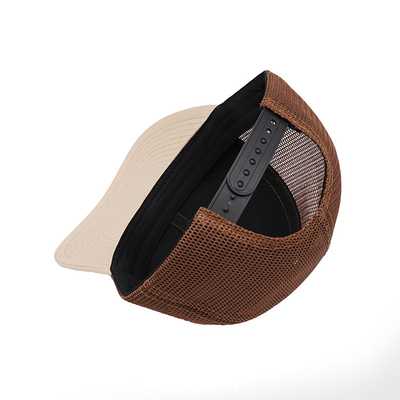 Casquette de baseball adaptée aux besoins du client de Mesh Trucker Cap Leather Patch de haute catégorie
