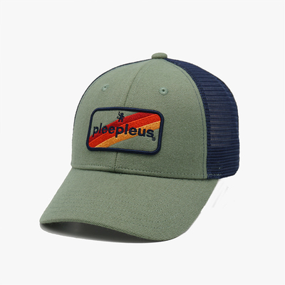 Logo brodé par chapeau de camionneur de panneau de la maille 6 de coton et de polyester de mode