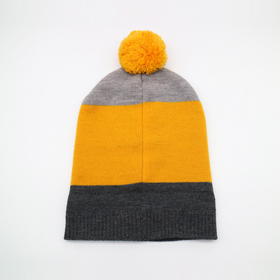 Bonnets légers en tricot de 58 cm pour la saison d'hiver en noir gris jaune