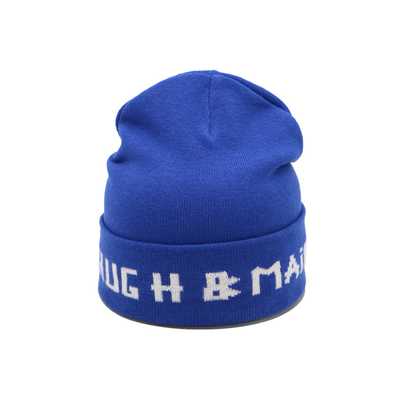 Gros de chapeaux de logo de broderie de calotte faite sur commande occasionnelle épais, doux et chaud bleu